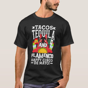Camiseta Tacos tequila y flamenco Happy Cinco de Mayo