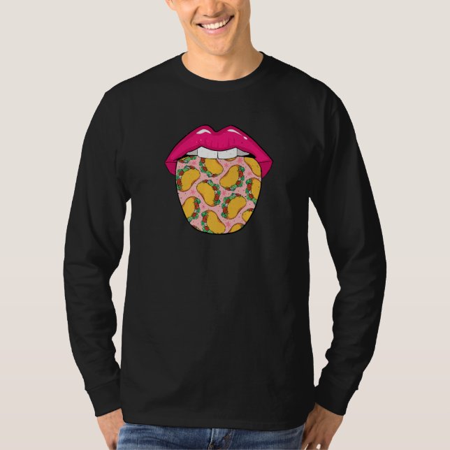 Camiseta Tacos Tongue  Foodie Mexican Food Tacos (Anverso)
