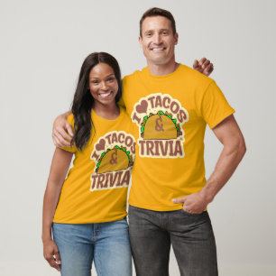 Camiseta Tacos Trivia Divertido Diseño de Comida para Jugad