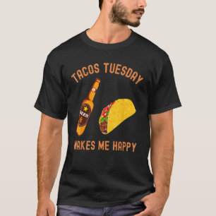Camiseta Tacos Tursday me hace feliz diseño clásico del tac