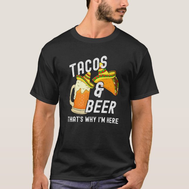 Camiseta Tacos Y Cerveza Cinco De Mayo Fiesta De Beber (Anverso)
