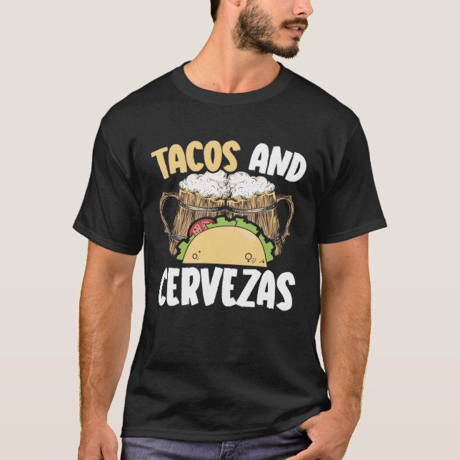 Camiseta Tacos Y Cervezas Bebebedores Mexicanos Cinco De M (Anverso)