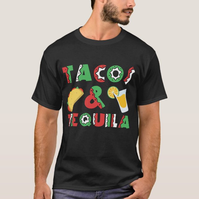 Camiseta Tacos Y Tequila Cocina Mexicana Graciosa (Anverso)