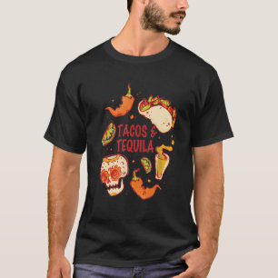 Camiseta Tacos y tequila cuota la comida mexicana y un cerd