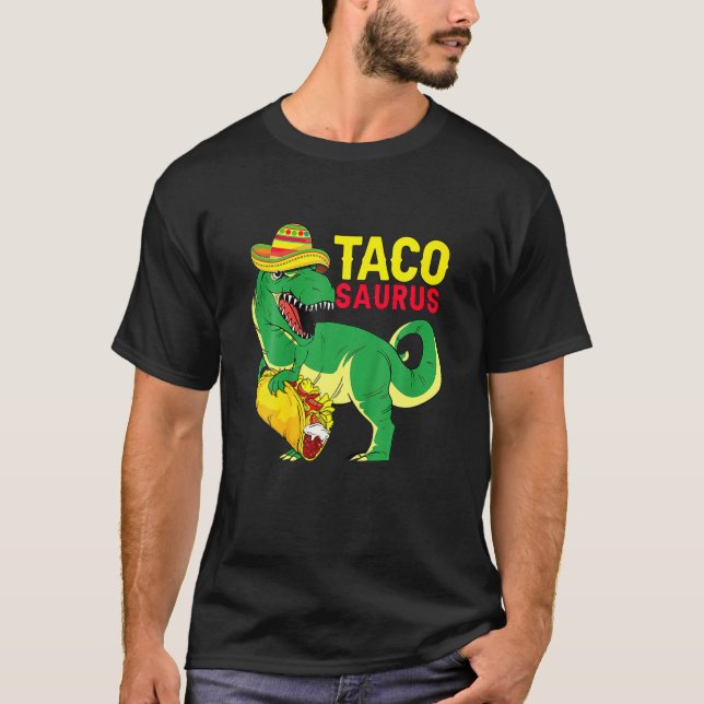 Camiseta Tacosaurus Cinco De Mayo Saurus Rex Eat Taco Sombr (Anverso)