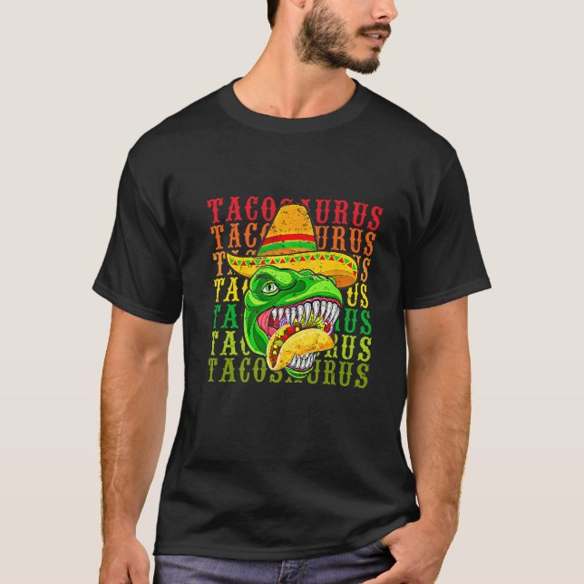 Camiseta Tacosaurus Cinco De Mayo Tee Funny Taco Dinosaur F (Anverso)