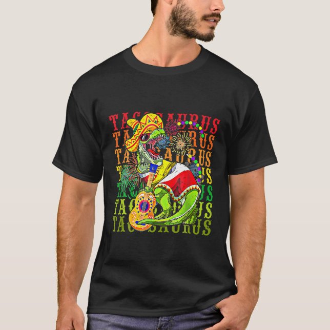 Camiseta Tacosaurus Cinco De Mayo Tee Funny Taco Dinosaur F (Anverso)