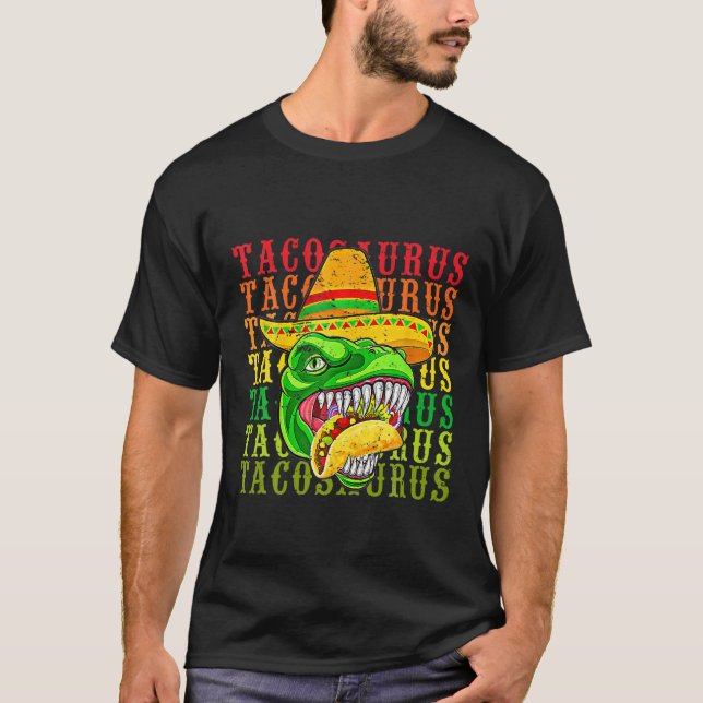 Camiseta Tacosaurus Cinco De Mayo Tee Funny Taco Dinosaur F (Anverso)