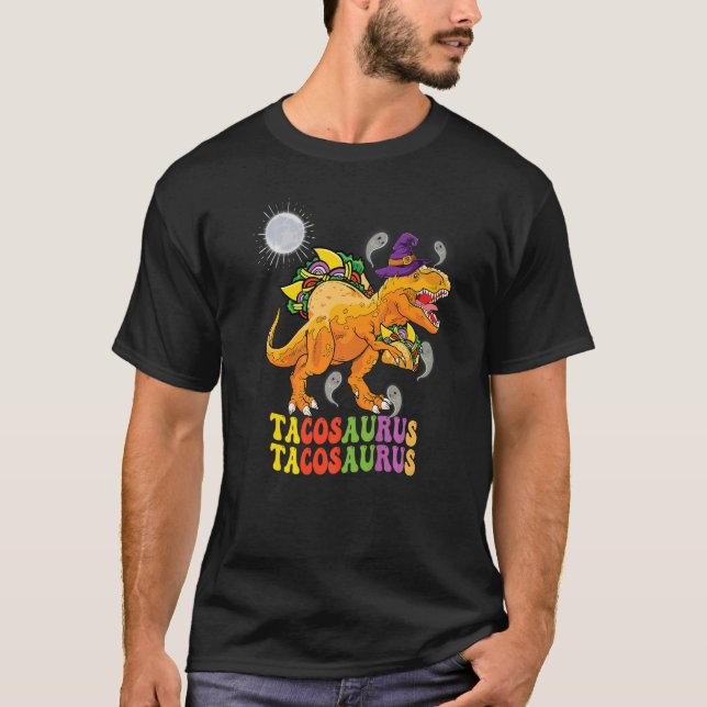 Camiseta Tacosaurus color Groovy lleva fantasmas gorras bru (Anverso)