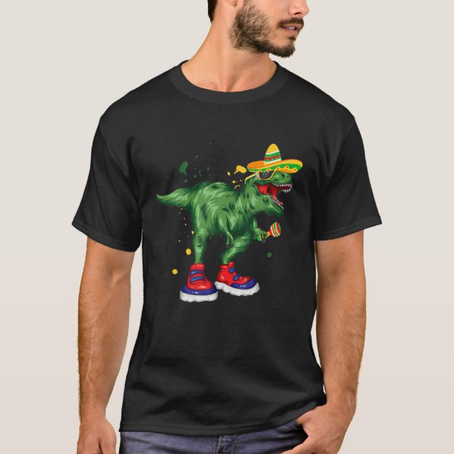 Camiseta Tacosaurus Tex Funny Cinco De Mayo Dino (Anverso)
