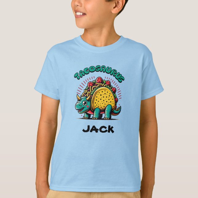 Camiseta Tacosaurus Triceratops Funny Cartoon (Anverso)