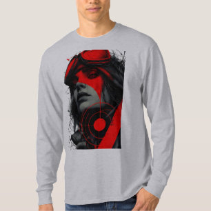Camiseta Táctica Cyberpunk Chica Objetivo Rojo Man