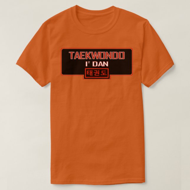 Camiseta Taekwondo 1er Dan con texto coreano (Diseño del anverso)