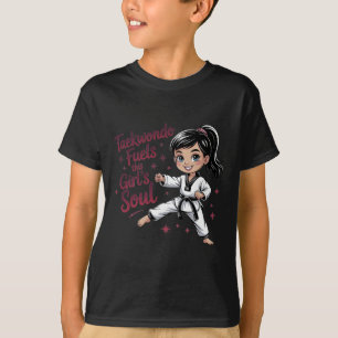 Camiseta Taekwondo aviva el cinturón negro del Chica del al