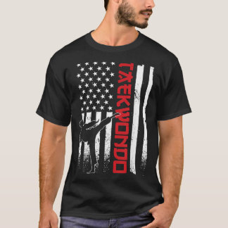 Camiseta Taekwondo Bandera Americana Luchador de Taekwondo 