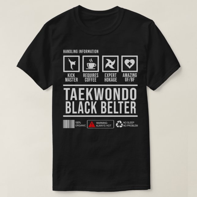 Camiseta Taekwondo Black Belter Handling Information Gift D (Diseño del anverso)
