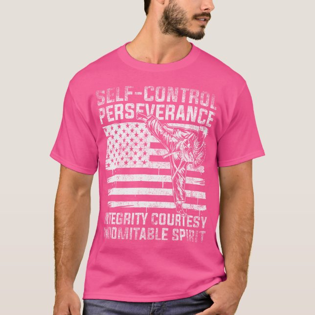 Camiseta Taekwondo de la Bandera de Estados Unidos (Anverso)