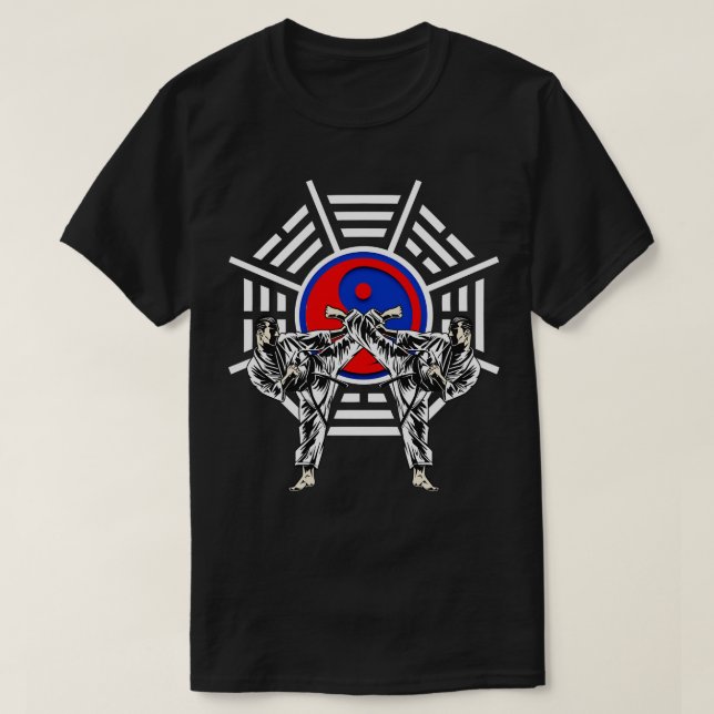 Camiseta Taekwondo, luchador deportivo de combate asiático (Diseño del anverso)