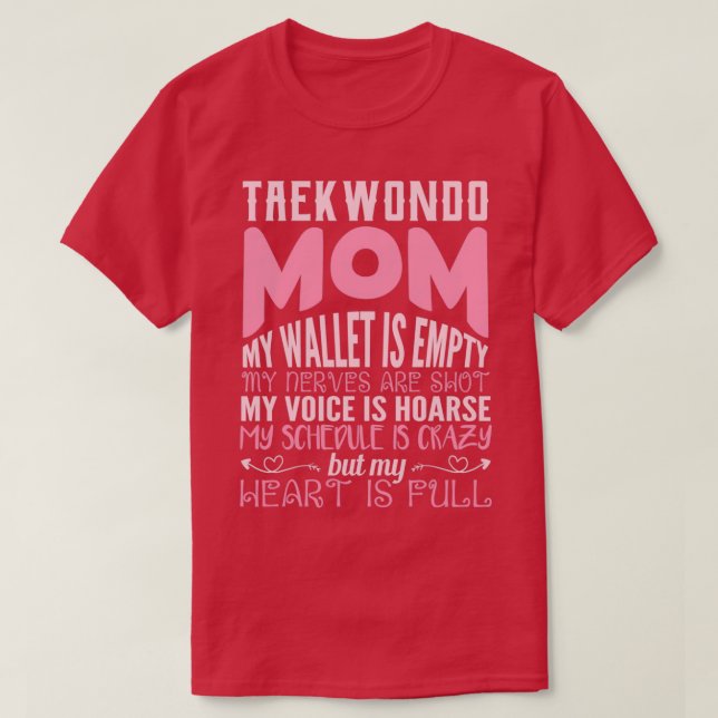 Camiseta taekwondo mamá mi cartera está vacía mis nervios m (Diseño del anverso)