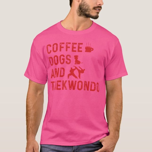 Camiseta Taekwondo Perros De Café Y Marcial De Taekwondo (Anverso)