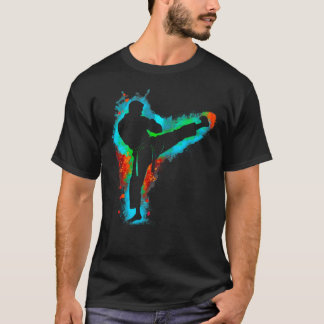 Camiseta Taekwondo Retro Colorido Artes Marciales Hombres N