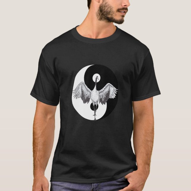Camiseta Tai Chi Crane Pose Sketch (Anverso)