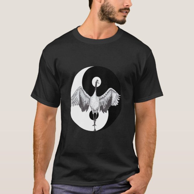 Camiseta Tai Chi Crane Pose Sketch (Anverso)
