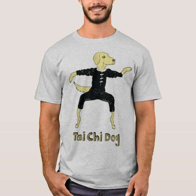 Camiseta Tai Chi Dog Laboratorio amarillo Golden Labrador (Anverso)