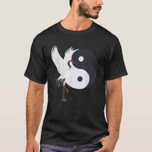 Camiseta Tai Chi Grulla Blanca Yin Yang Qi Gong Chino Blanc