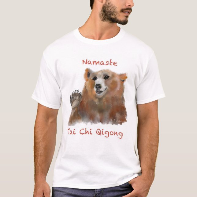 Camiseta Tai Chi Qigong Bear White (Anverso)