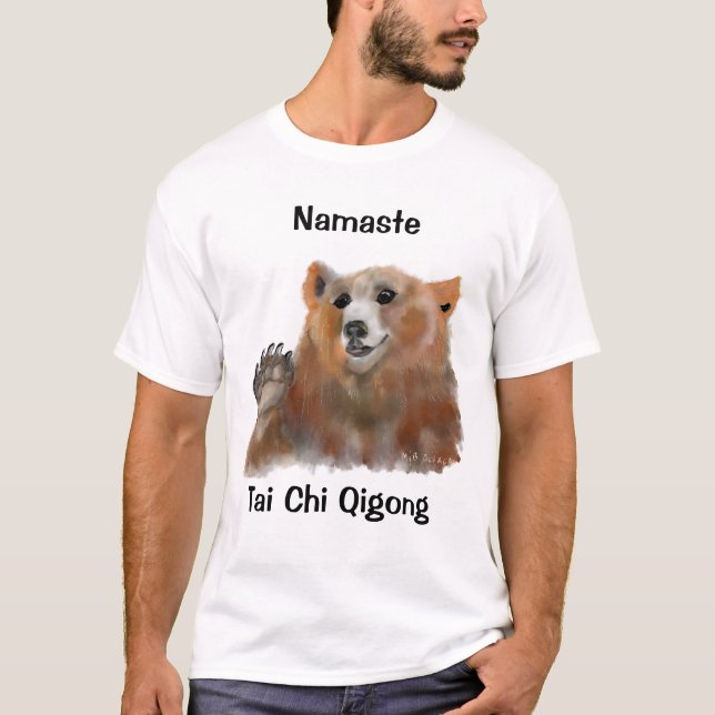 Camiseta Tai Chi Qigong Bear White (Anverso)