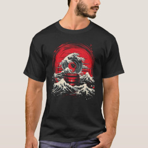 Camiseta Taiko Drumming Japón Sunset Waves Gráfico de arte 