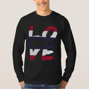 Camiseta Tailandia Amor Bandera Vacaciones Viajes Asia