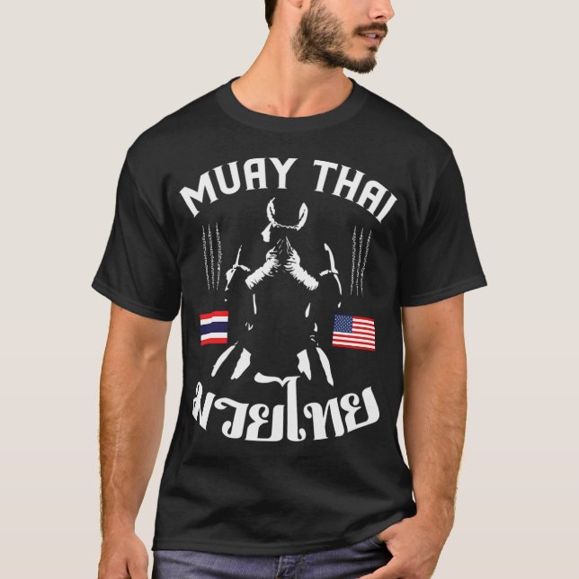 Camiseta Tailandia Bandera estadounidense Muay Thai (Anverso)