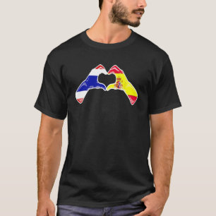 Camiseta Tailandia España Bandera Corazón Español Tailandés