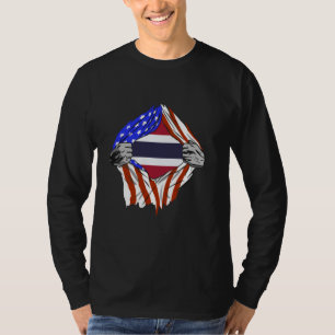 Camiseta Tailandia Pecho USA Raíces Tailandesas Orgullo Tai
