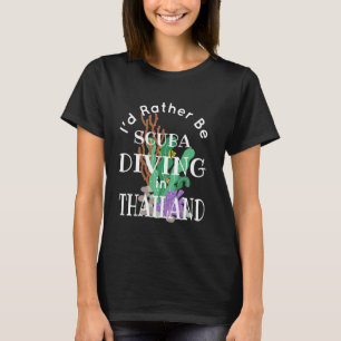 Camiseta Tailandia Preferiría Estar Buceando Divertido Vaca