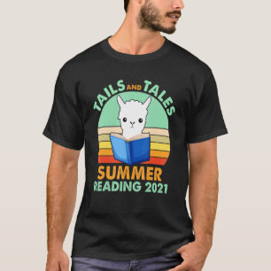 Camiseta Tails And Tales Summer Reading 2021 Llama Book Day