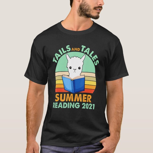 Camiseta Tails And Tales Summer Reading 2021 Llama Book Day (Anverso)