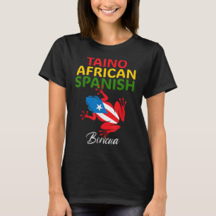 Camiseta Taino Africano Español Coqui Bandera de Puerto Ric