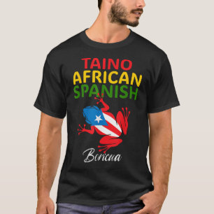 Camiseta Taino Africano Español Coqui Bandera de Puerto Ric
