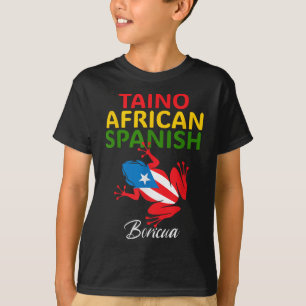Camiseta Taino Africano Español Coqui Bandera de Puerto Ric