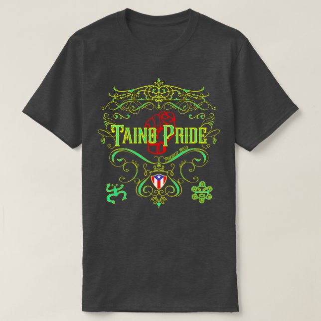 Camiseta Taino Pride Vintage Style Neon (Diseño del anverso)