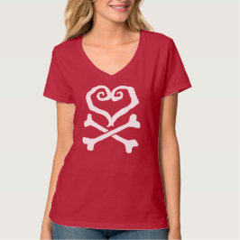 Camiseta "Tainted Love" Corazón y Tibias Cruzadas