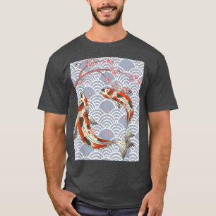 Camiseta Taisho Sanke Koi Fish Pond Japan Sakura estética d