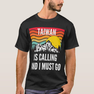 Camiseta Taiwán Está Llamando Y Debo Ir, Wavy Sunset Desig