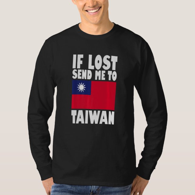 Camiseta Taiwan Flag Design  If lost send me to Taiwan Prem (Anverso)