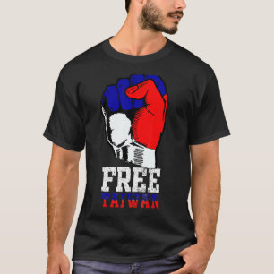 Camiseta Taiwán libre bandera de Taiwán puño colores de ban