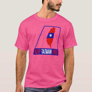 Camiseta Taiwán: Taiwán: Taiwán: Mapa de bandera libre apoy