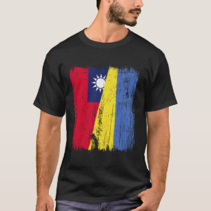 Camiseta Taiwan Ucrania Media Bandera Taiwanés Herencia Ucr